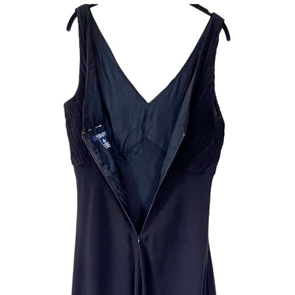 Chiffon Overlay Ruched Slimming Flowy Swing Midi Dress. - Picture 3 of 7